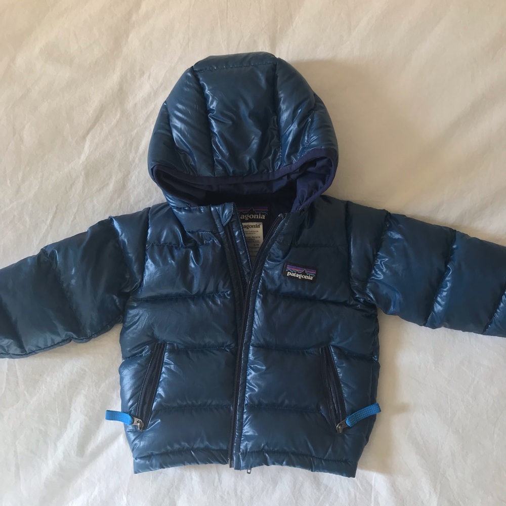 Patagonia 6mo Down Hoody Jacket - Navy Blue
